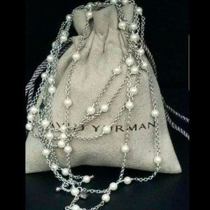 David Yurman Pearl Bead Necklace 60" 925